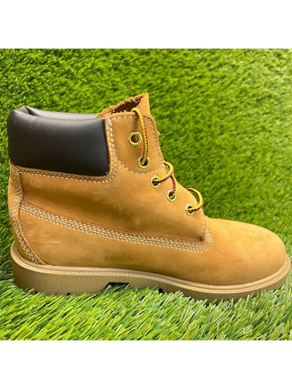 Timberland 6-Inch Premium Boys Size 3Y Brown Outdoor Waterproof Ankle Boots